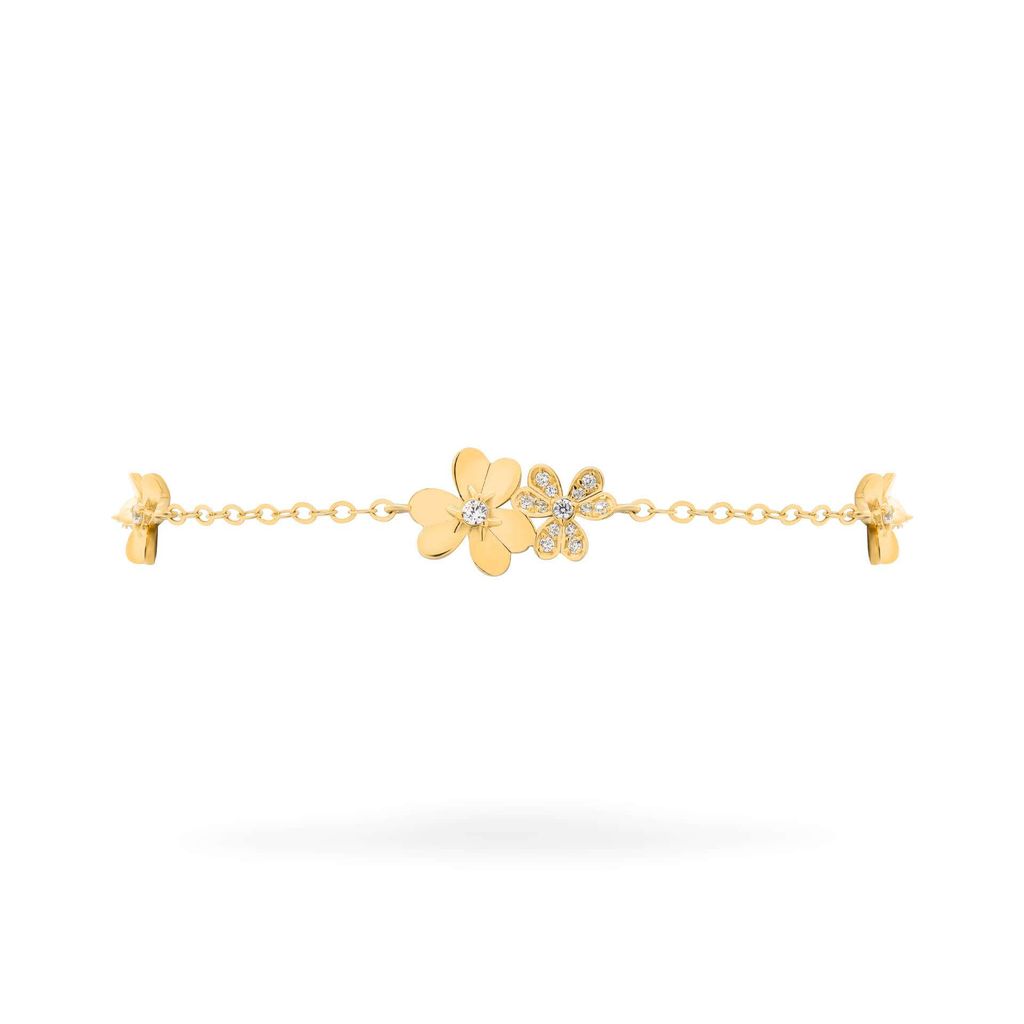Lắc tay vàng vàng 14K gắn đá CZ DOJI AFBK000316F1CZ1