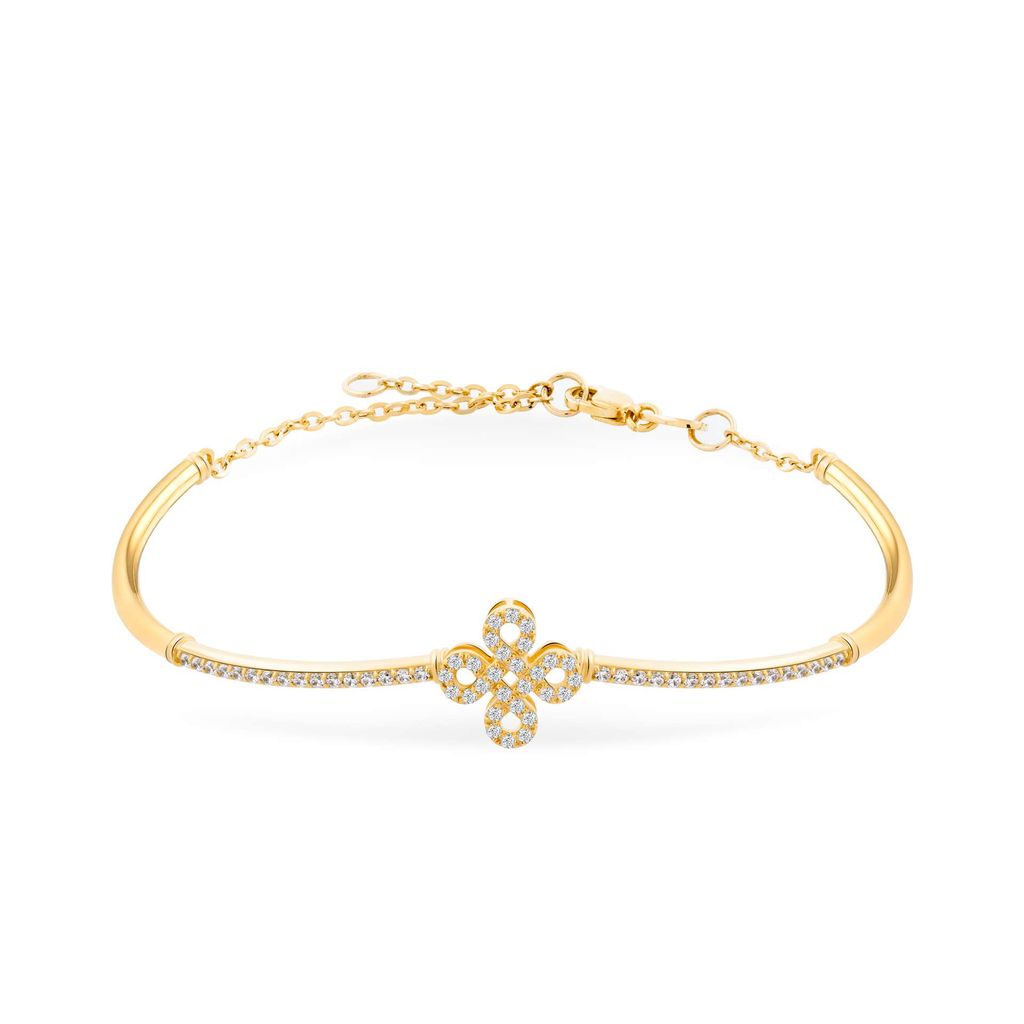 Lắc tay vàng vàng 14K gắn đá CZ DOJI AFBK000700F1CZ1