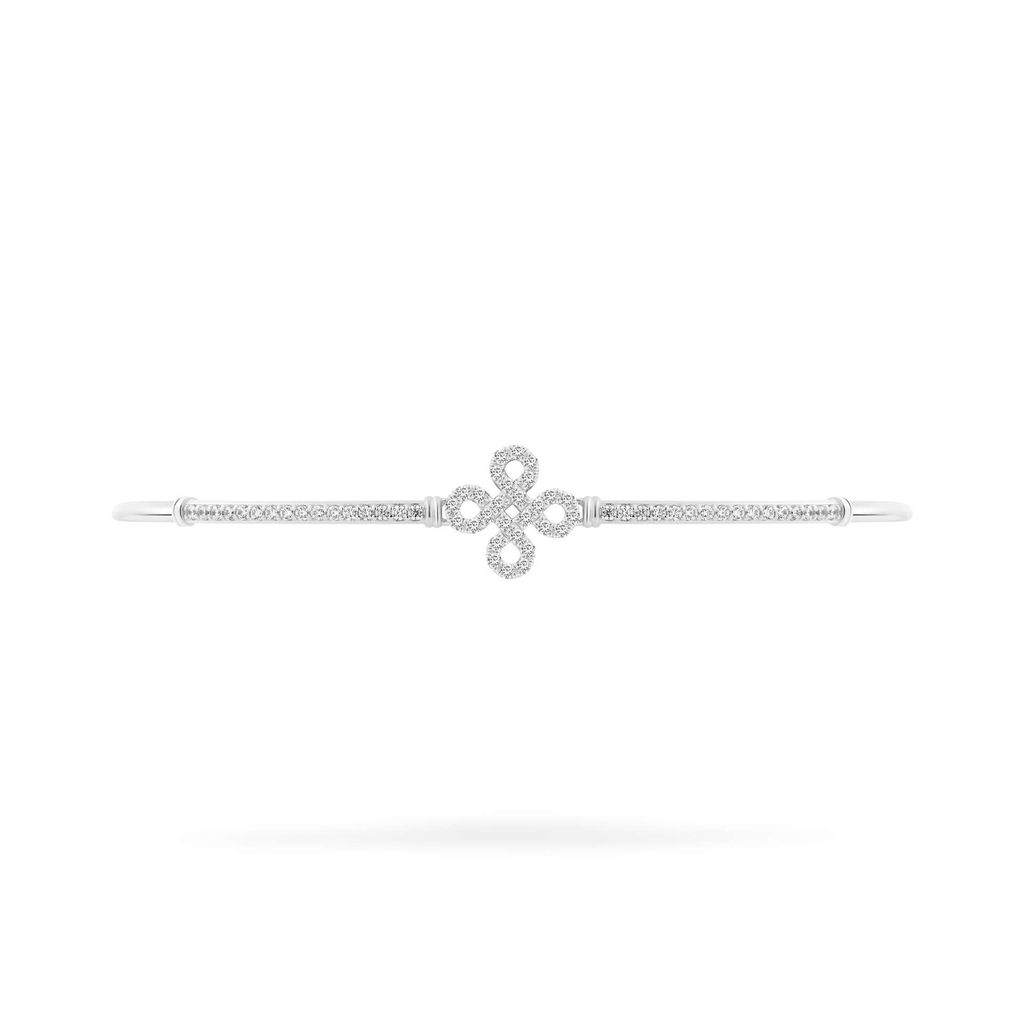 Lắc tay vàng trắng 14K gắn đá CZ DOJI AFBK000700F2CZ1