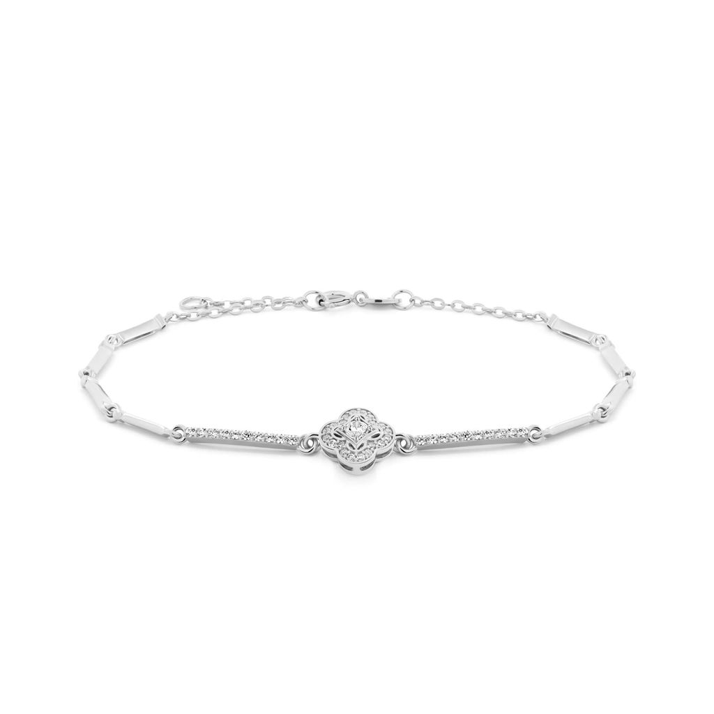 Lắc tay vàng trắng 18K gắn đá CZ DOJI AFBM100471D2CZ1