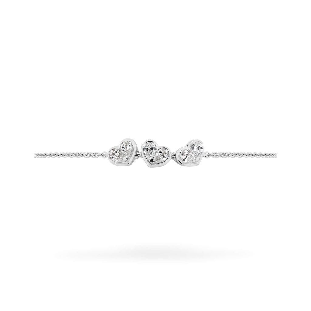 Lắc tay vàng trắng 14K gắn kim cương DOJI AFBR000526F2DA1