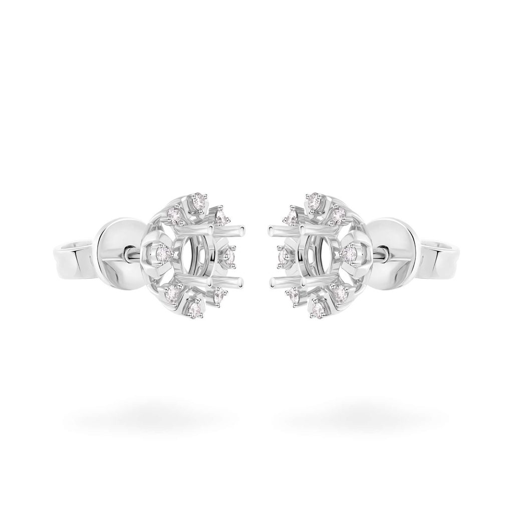 Ổ hoa tai vàng trắng 18K DOJI AFEA000064D2KK1