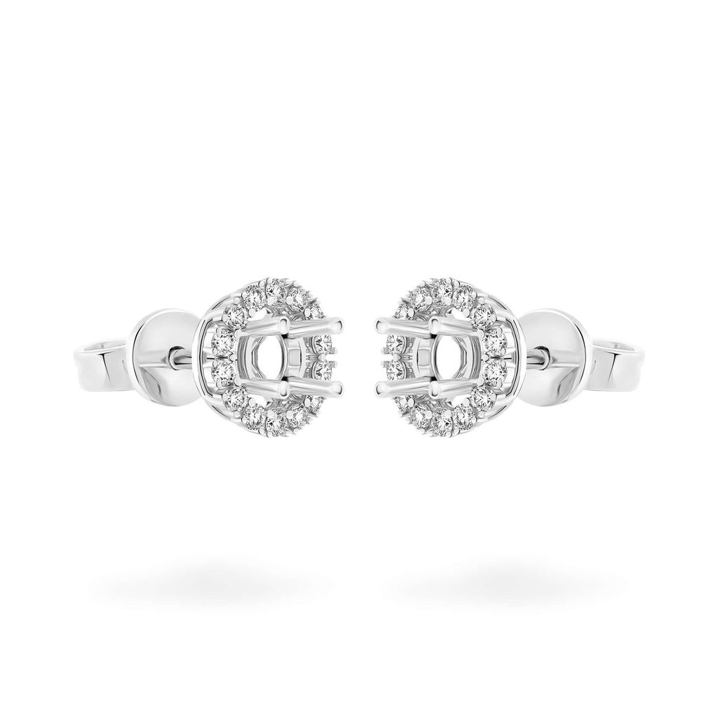 Ổ hoa tai vàng trắng 18K DOJI AFEA000089D2KK1