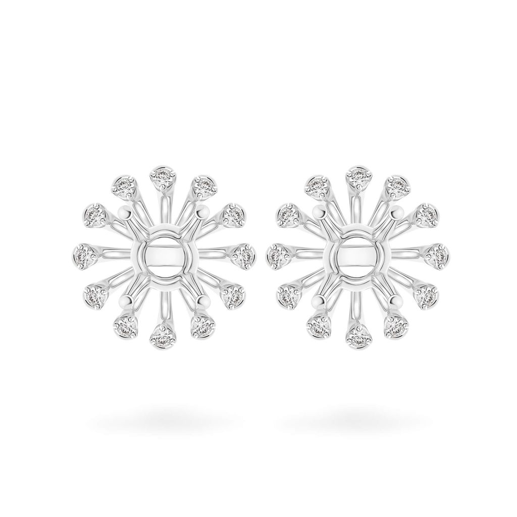 Ổ hoa tai vàng trắng 18K DOJI AFEA000097D2KK1
