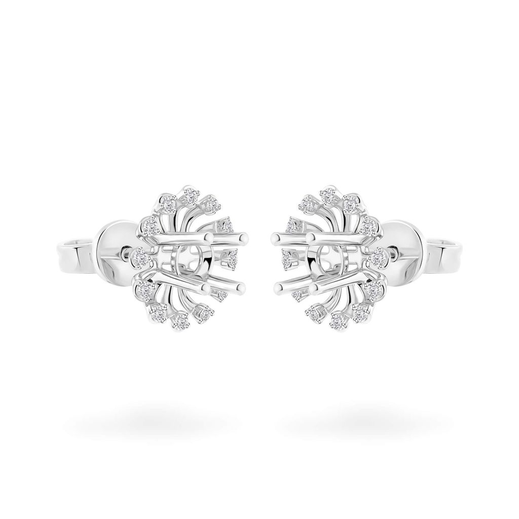 Ổ hoa tai vàng trắng 18K DOJI AFEA000097D2KK1