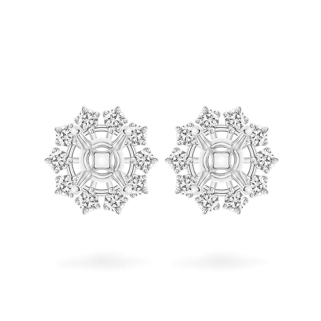 Ổ hoa tai vàng trắng 18K DOJI AFEA000123D2KK1