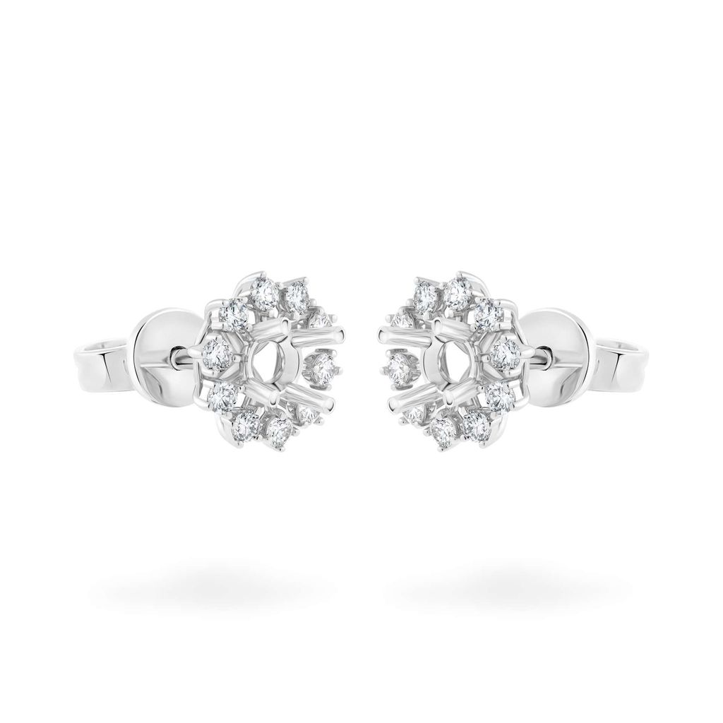 Ổ hoa tai vàng trắng 18K DOJI AFEA000123D2KK1