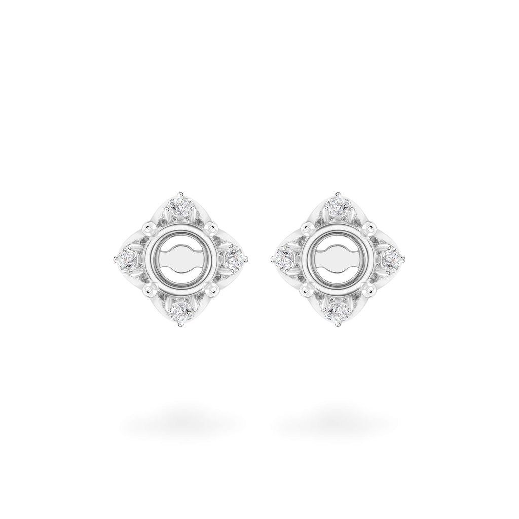 Ổ hoa tai vàng trắng 18K DOJI AFEA002138D2KK1