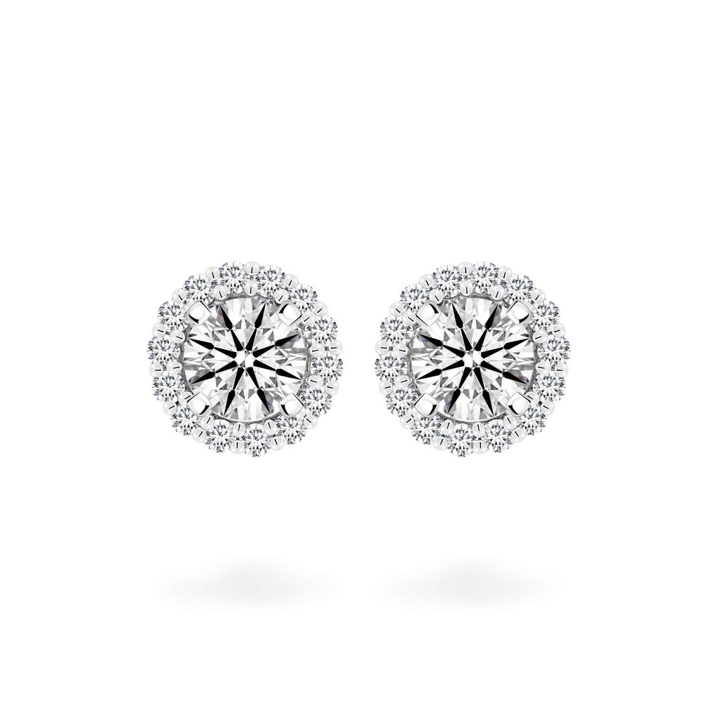 Hoa tai vàng trắng 14K gắn kim cương DOJI AFEB000008F2HA1