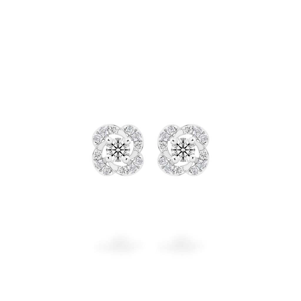 Hoa tai vàng trắng 14K gắn kim cương DOJI AFEB000029F2HA1