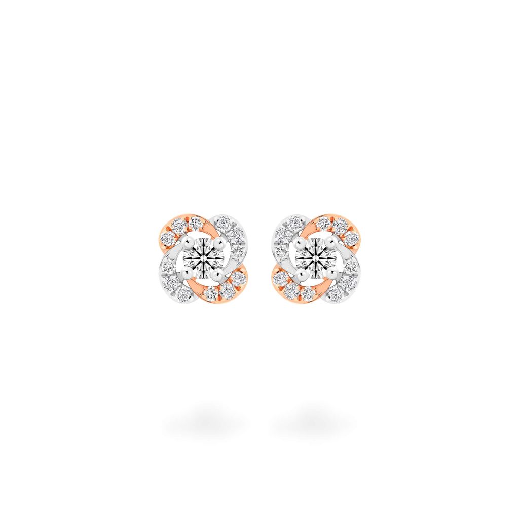 Hoa tai vàng 14K gắn kim cương DOJI AFEB000029F6HA1