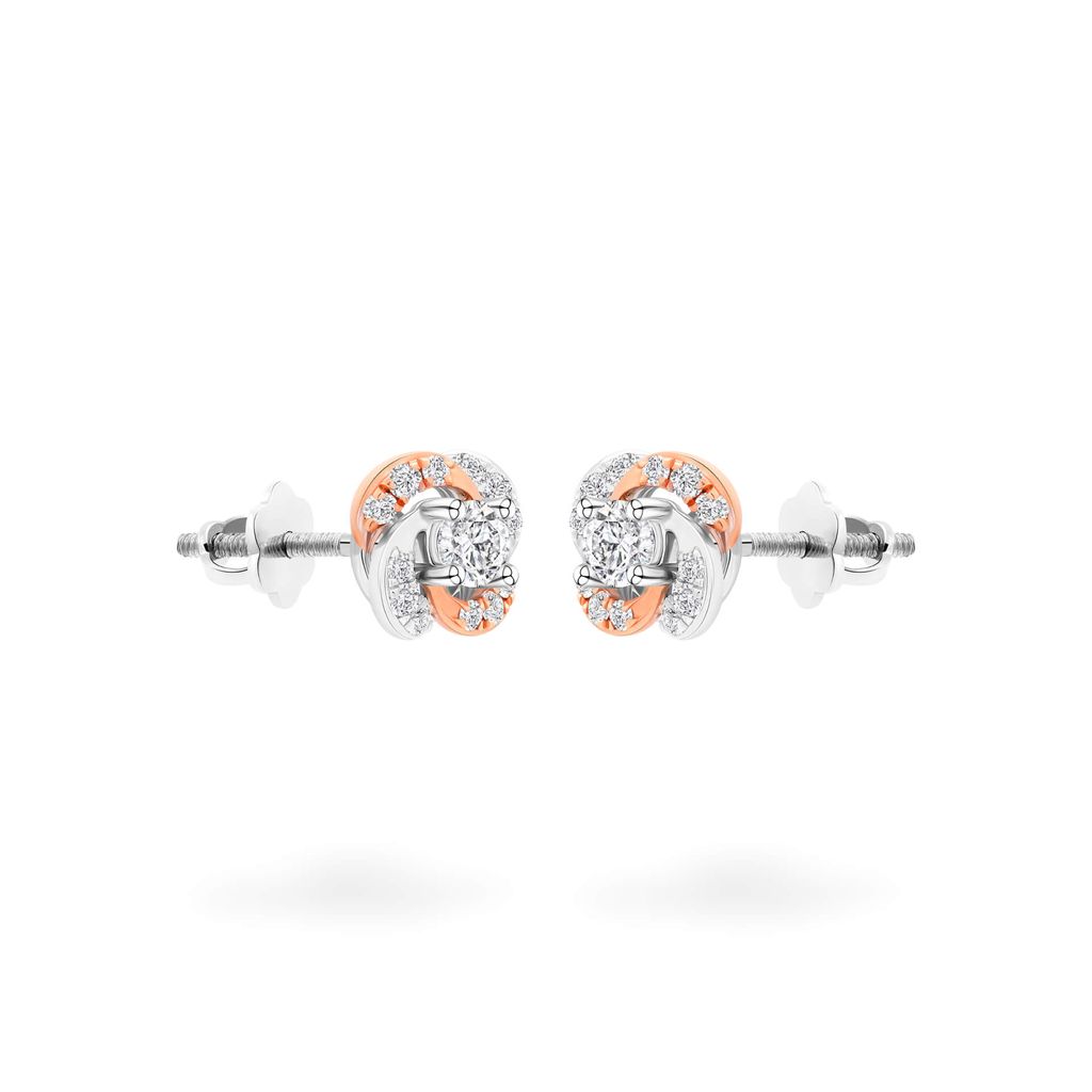 Hoa tai vàng 14K gắn kim cương DOJI AFEB000029F6HA1