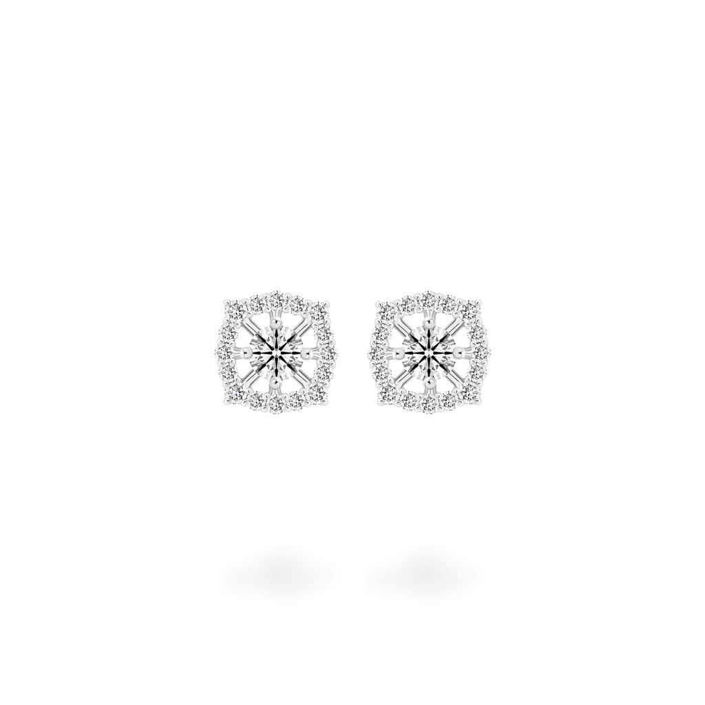 Hoa tai vàng trắng 14K gắn kim cương DOJI AFEB000030F2HA1