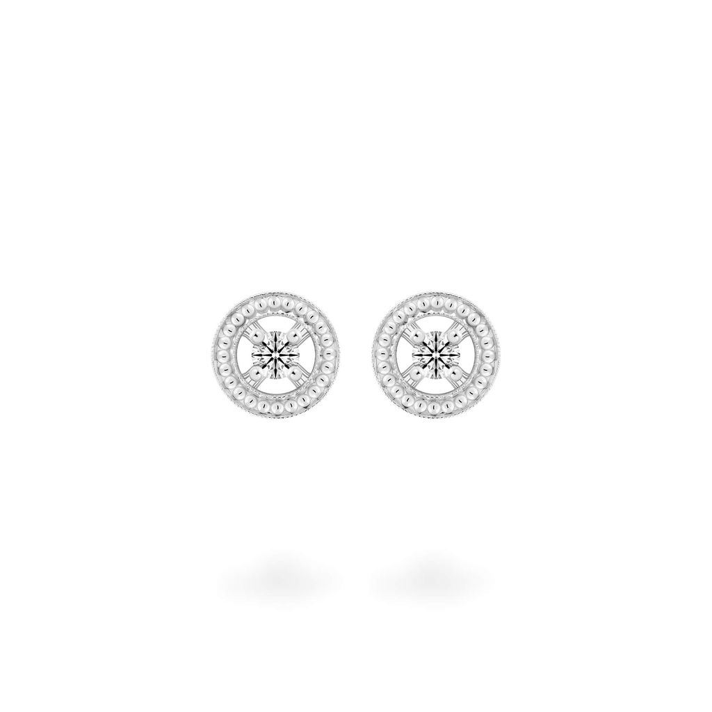 Hoa tai vàng trắng 14K gắn kim cương DOJI AFEB000122F2HA1