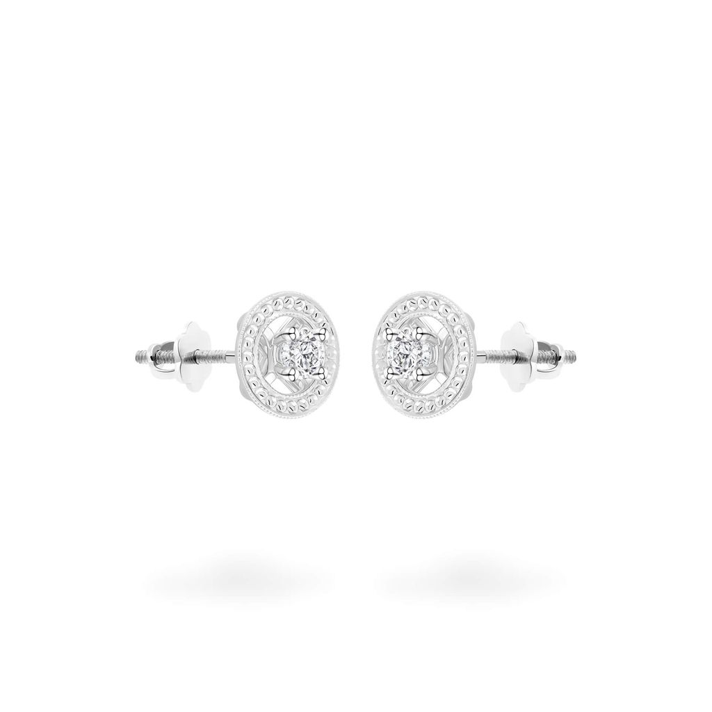 Hoa tai vàng trắng 14K gắn kim cương DOJI AFEB000122F2HA1