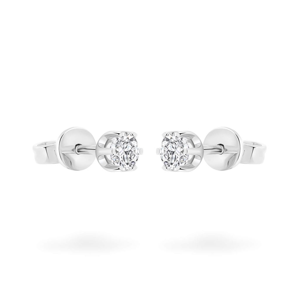 Hoa tai vàng trắng 14K gắn kim cương DOJI AFEB002043F2HA1