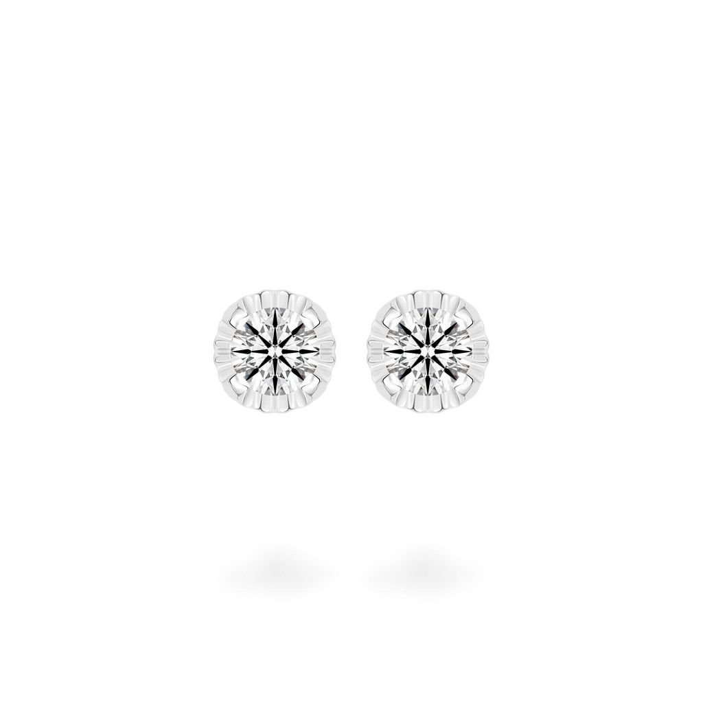 Hoa tai vàng trắng 14K gắn kim cương DOJI AFEB002045F2HA1