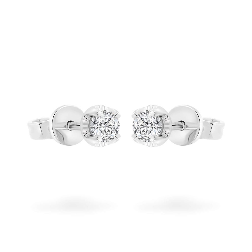 Hoa tai vàng trắng 14K gắn kim cương DOJI AFEB002045F2HA1