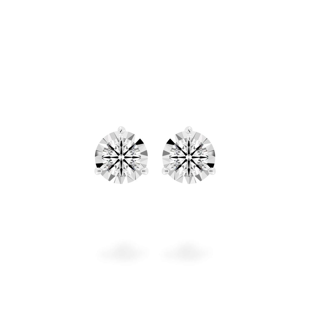 Hoa tai vàng trắng 14K gắn kim cương DOJI AFEB002120F2HA1
