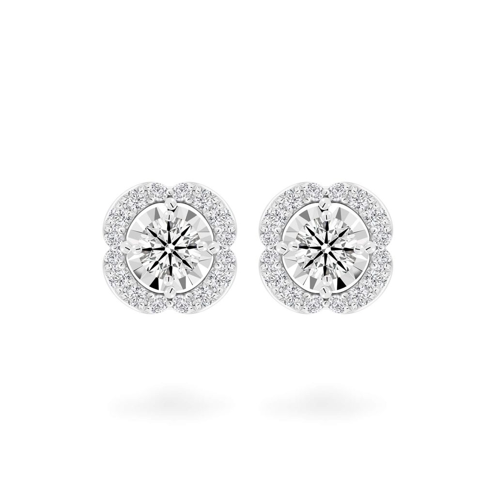 Hoa tai vàng trắng 14K gắn kim cương DOJI AFEB002143F2HA1