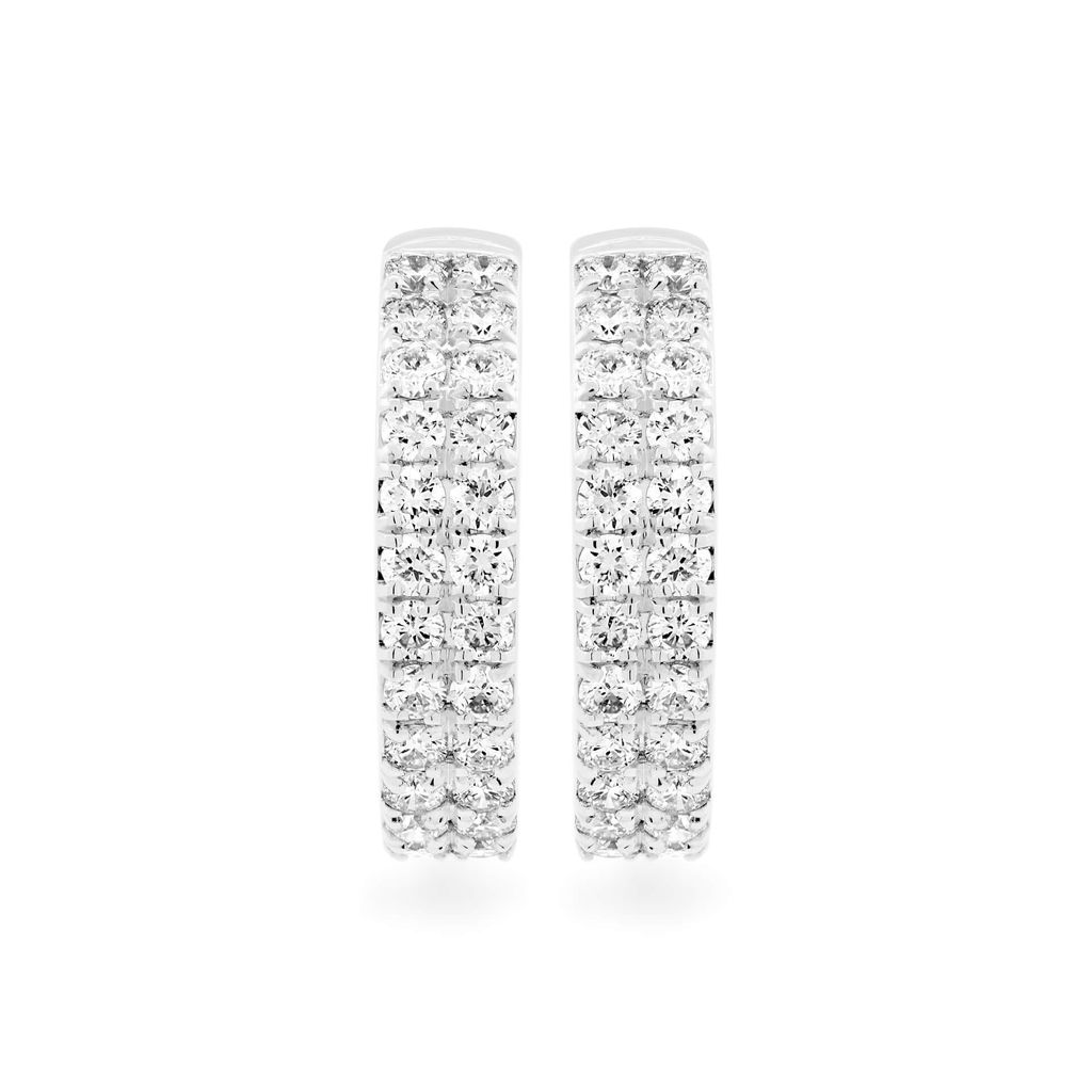 Hoa tai vàng trắng 14K gắn kim cương DOJI AFEB902047F2ML1