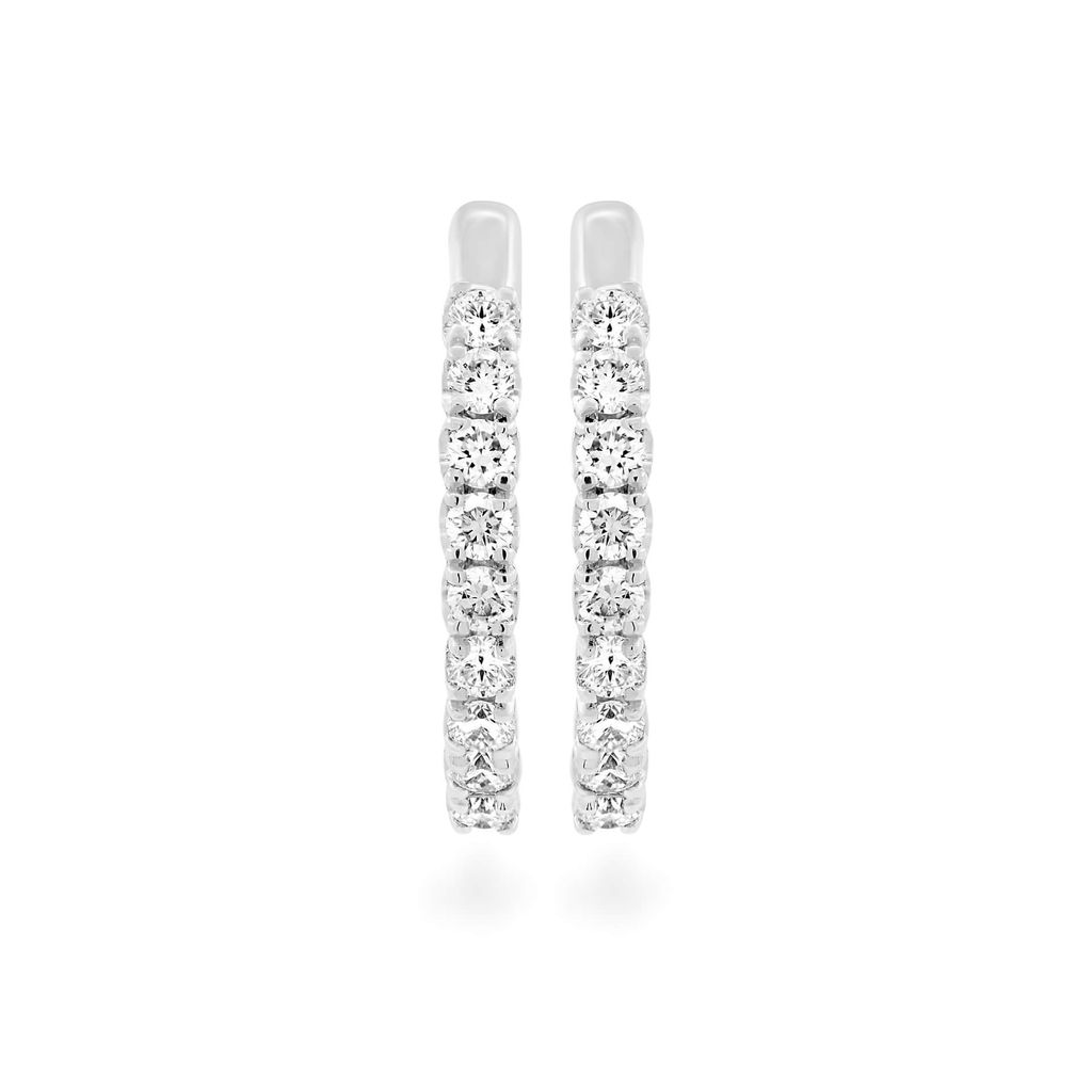 Hoa tai vàng trắng 14K gắn kim cương DOJI AFEB902049F2ML1