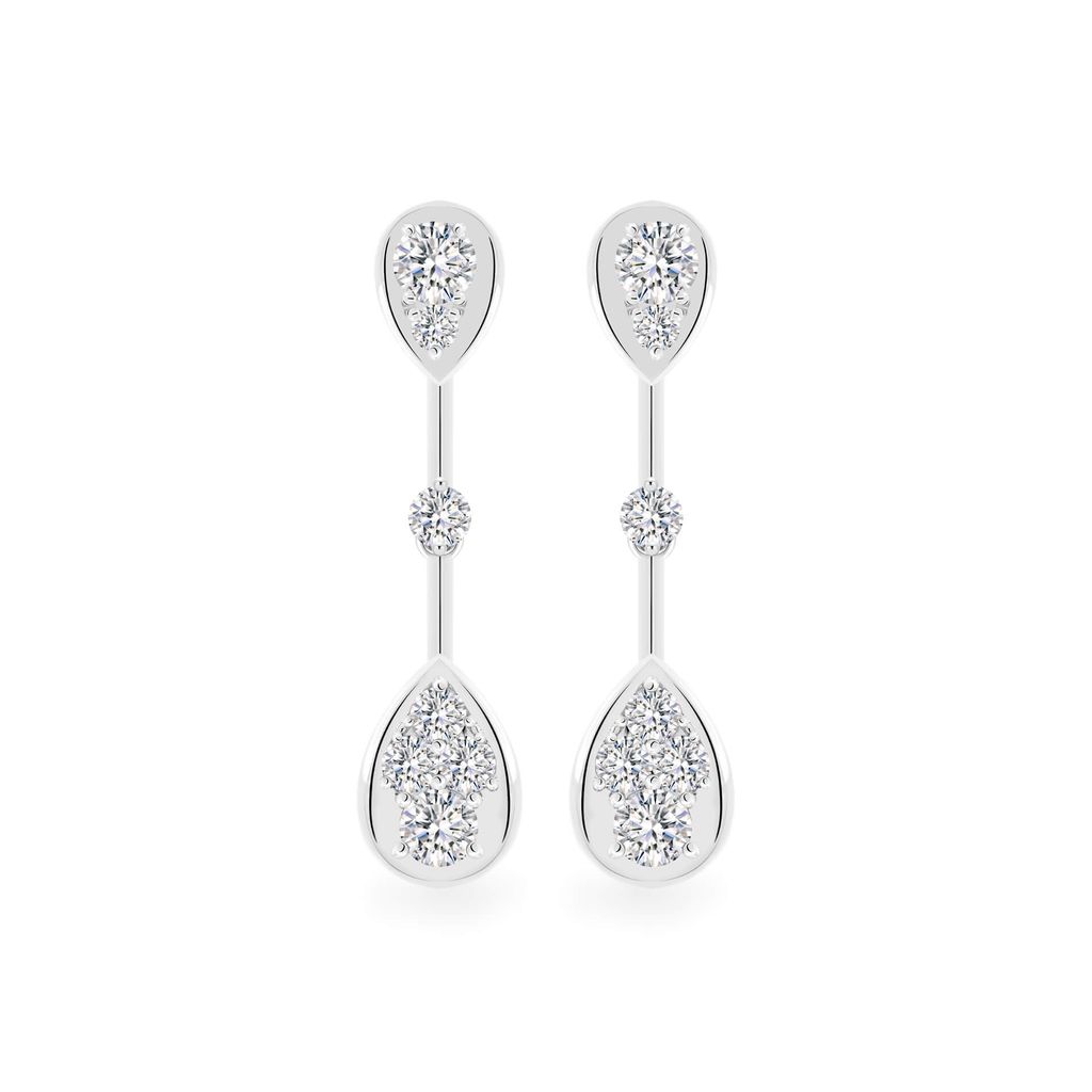 Hoa tai vàng trắng 14K gắn kim cương DOJI AFEB902077F2HM1