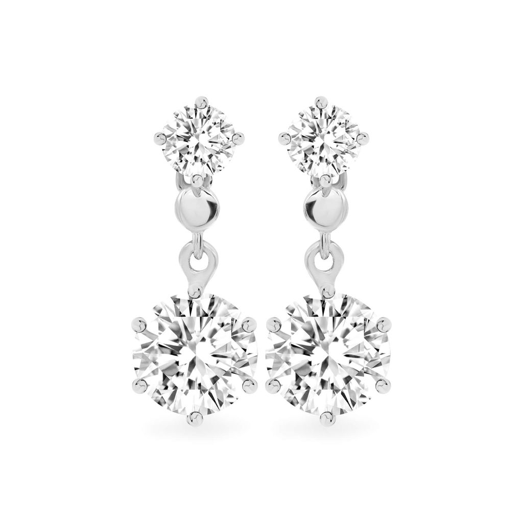 Hoa tai vàng trắng 14K gắn đá CZ DOJI AFEJ000033F2CZ1