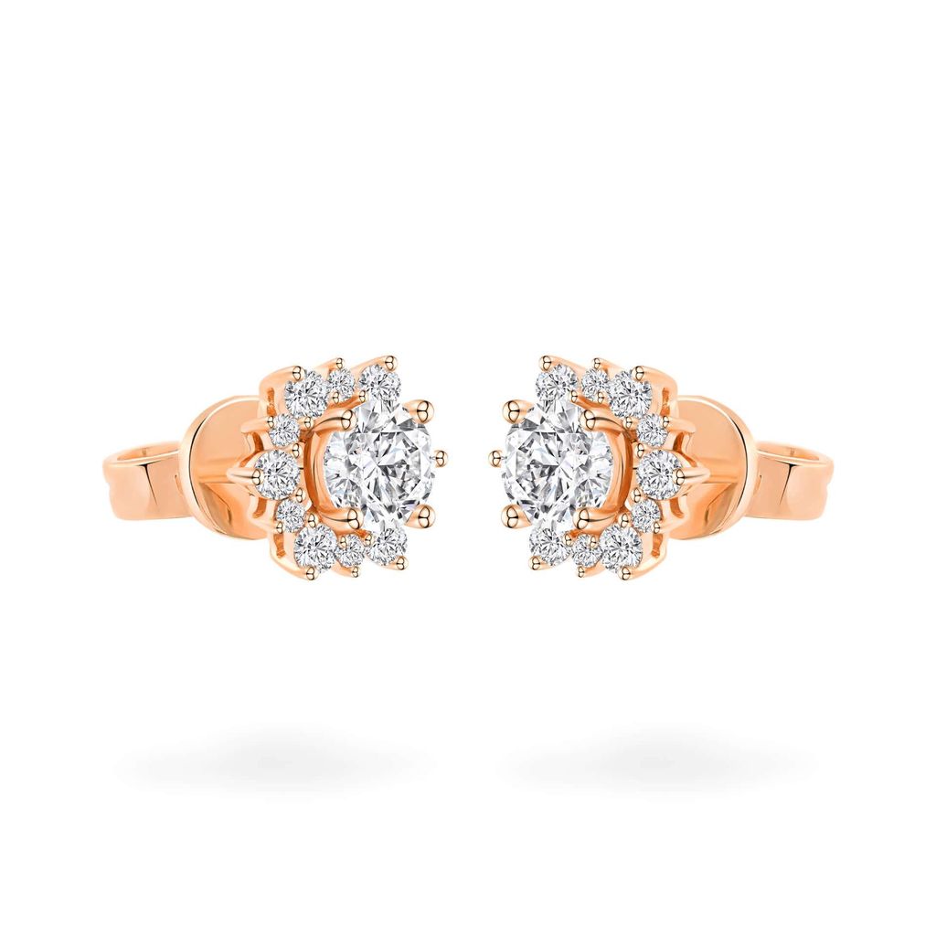 Hoa tai vàng hồng 14K gắn đá CZ DOJI AFEJ000097F3CZ1