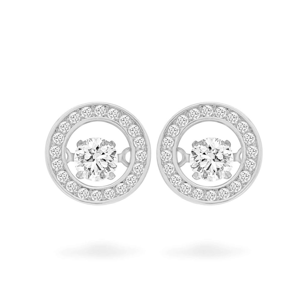Hoa tai vàng trắng 14K gắn đá CZ DOJI AFEJ000213F2CZ1