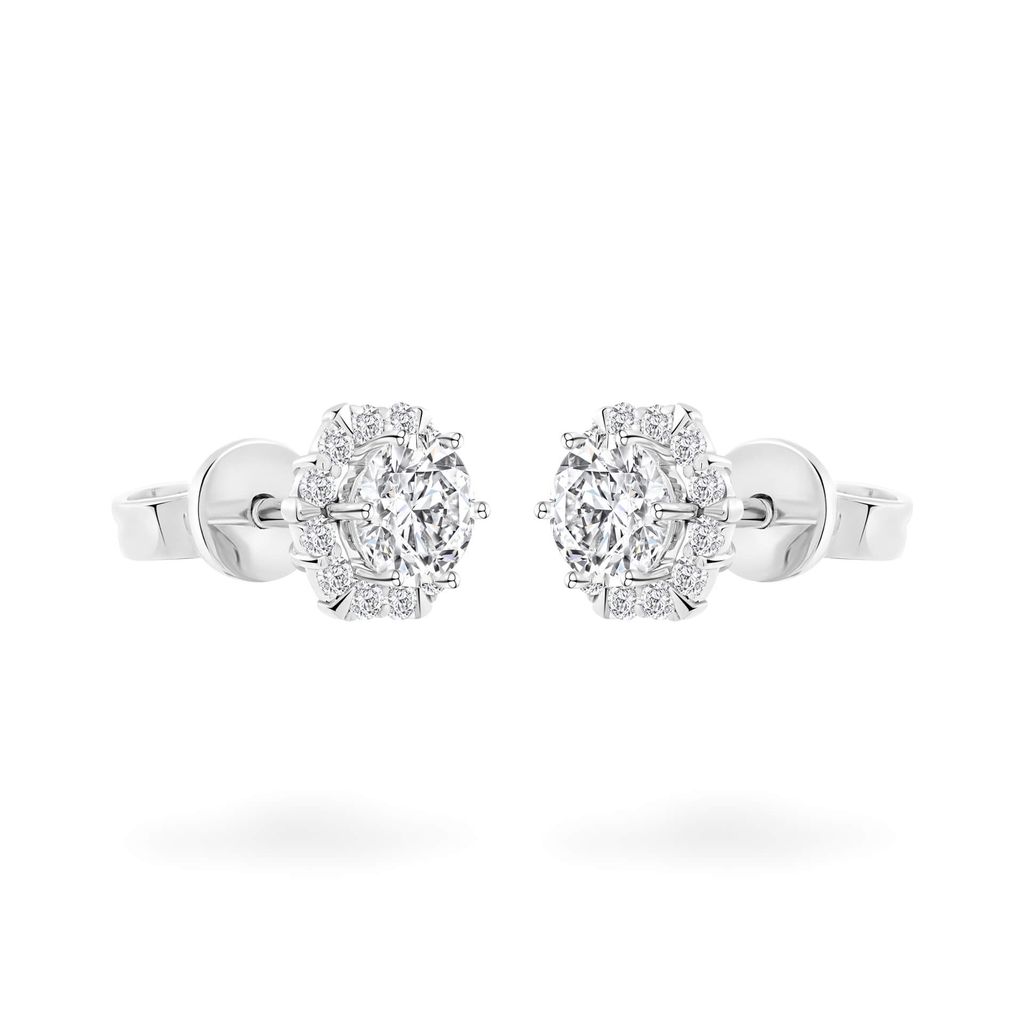 Hoa tai vàng trắng 14K gắn đá CZ DOJI AFEJ000489F2CZ1