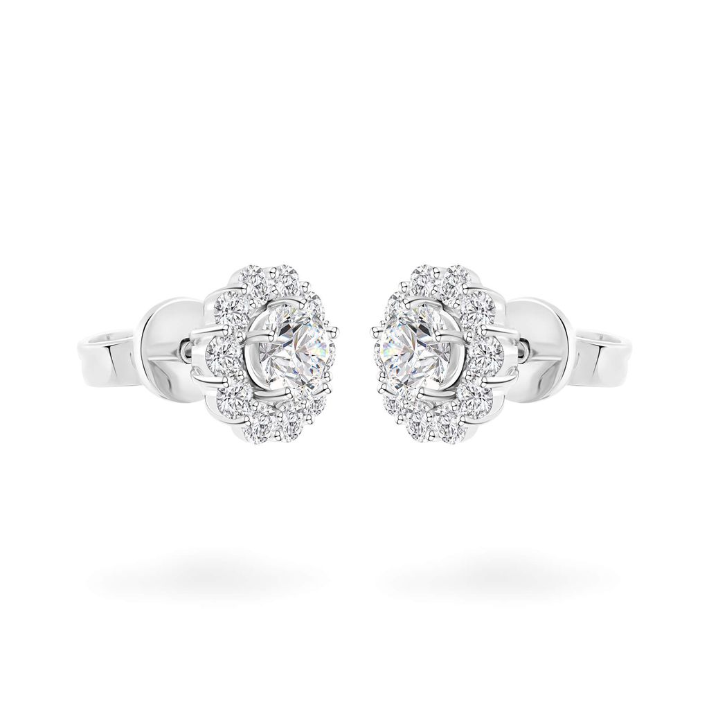 Hoa tai vàng trắng 14K gắn đá CZ DOJI AFEJ000490F2CZ1