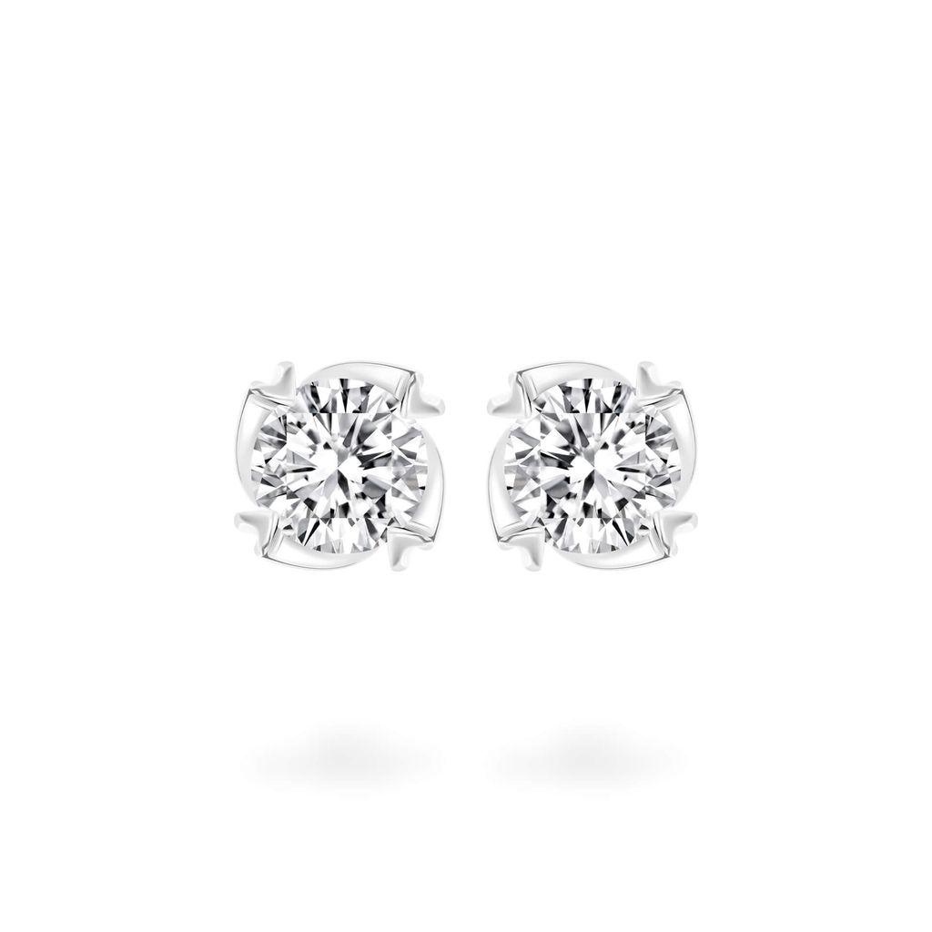 Hoa tai vàng trắng 14K gắn đá CZ DOJI AFEJ000494F2CZ1