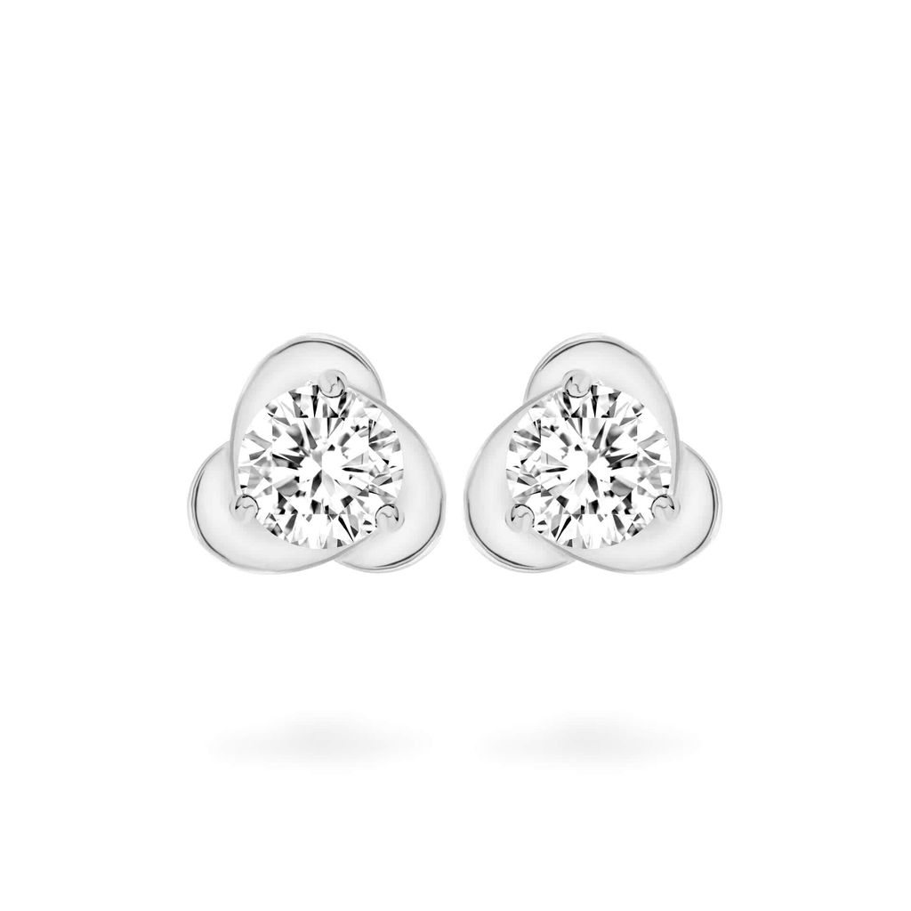 Hoa tai vàng trắng 14K gắn đá CZ DOJI AFEJ000116F2CZ1
