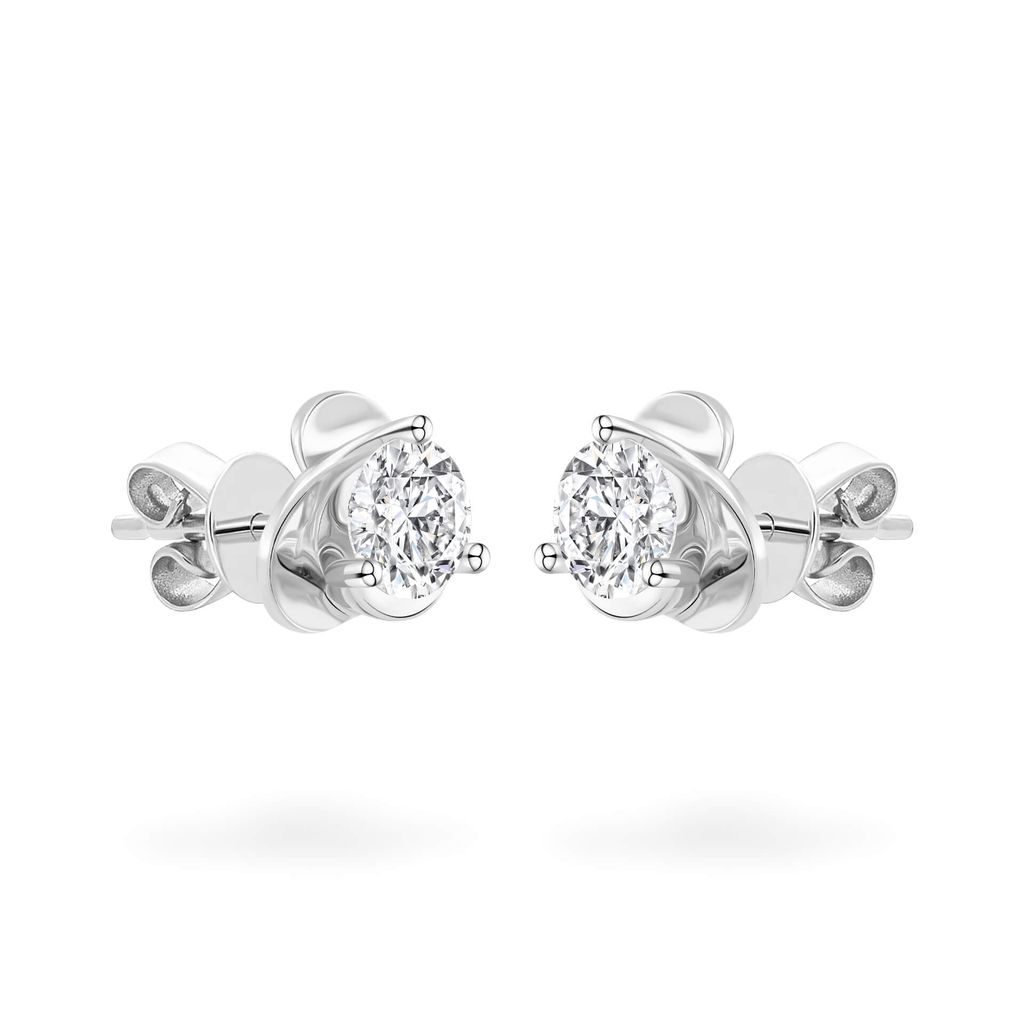 Hoa tai vàng trắng 14K gắn đá CZ DOJI AFEJ000116F2CZ1