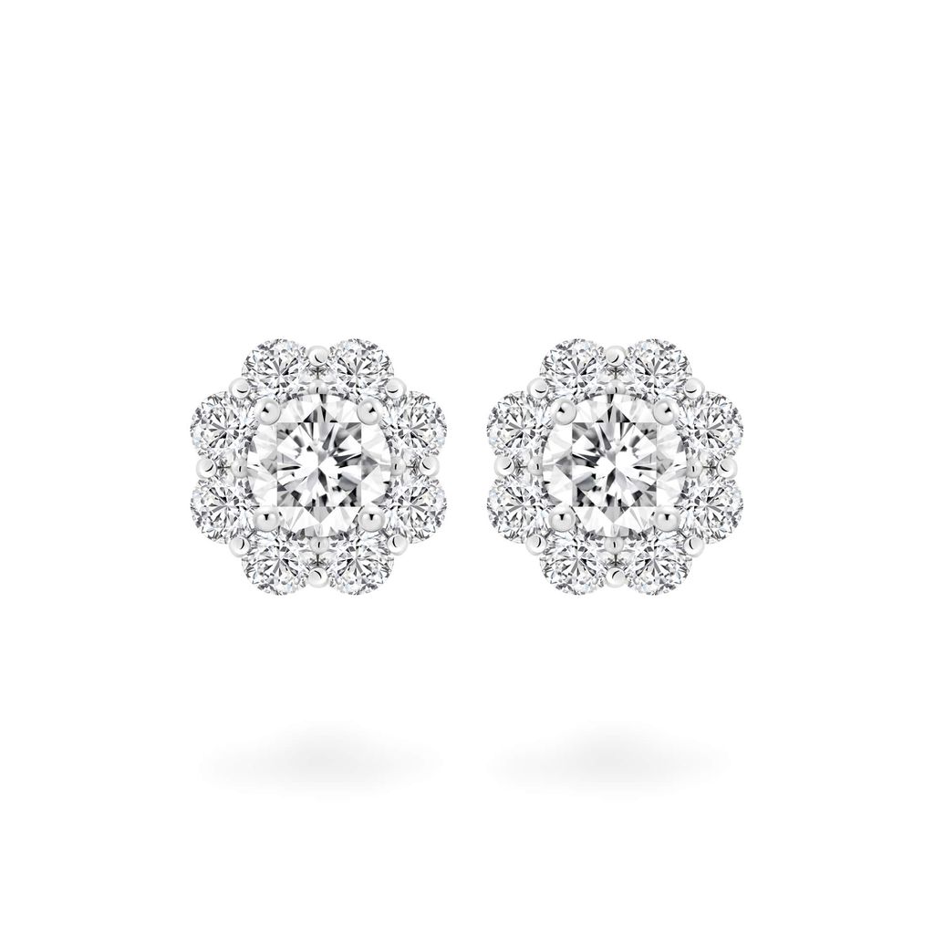 Hoa tai vàng trắng 14K gắn đá CZ DOJI AFEJ000500F2CZ1