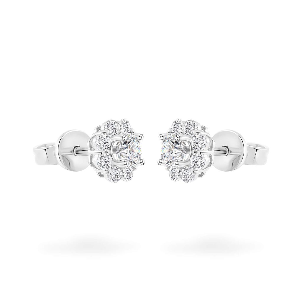 Hoa tai vàng trắng 14K gắn đá CZ DOJI AFEJ000500F2CZ1