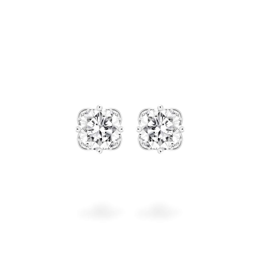 Hoa tai vàng trắng 14K gắn đá CZ DOJI AFEJ000501F2CZ1