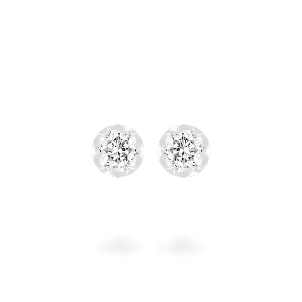 Hoa tai vàng trắng 14K gắn đá CZ DOJI AFEJ000504F2CZ1