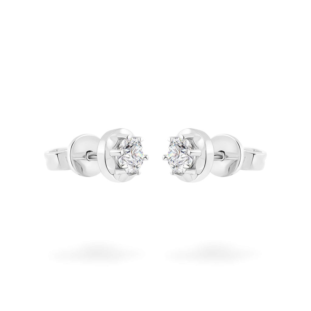 Hoa tai vàng trắng 14K gắn đá CZ DOJI AFEJ000504F2CZ1
