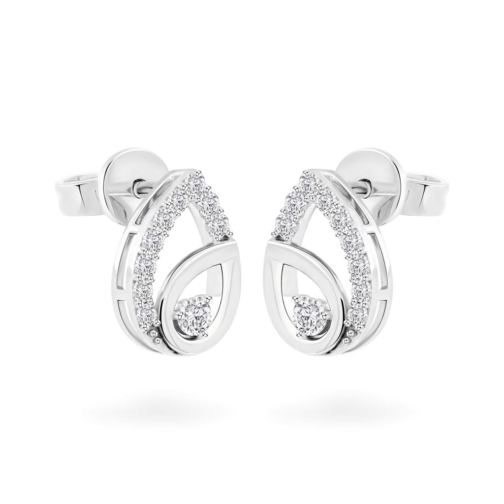 Hoa tai vàng trắng 14K gắn đá CZ DOJI AFEJ000505F2CZ1