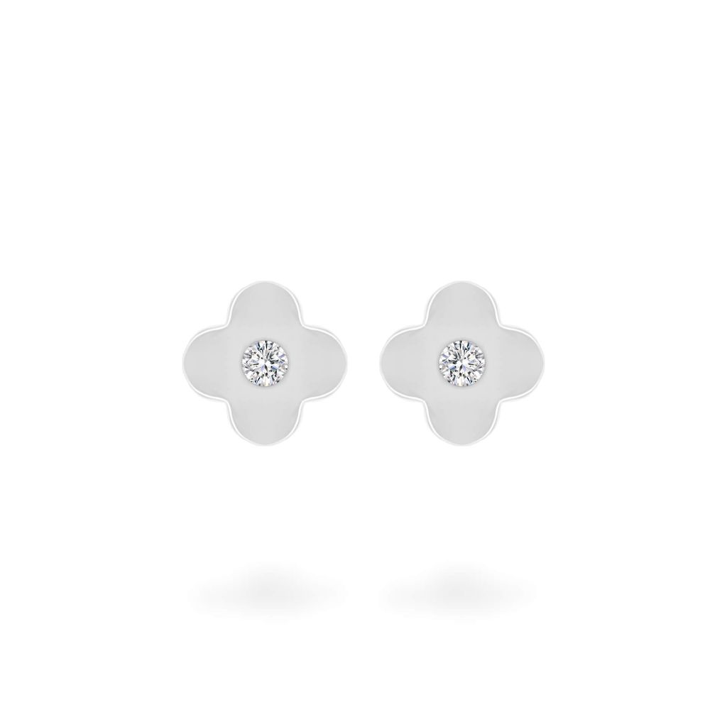 Hoa tai vàng trắng 14K gắn đá CZ DOJI AFEJ000528F2CZ1