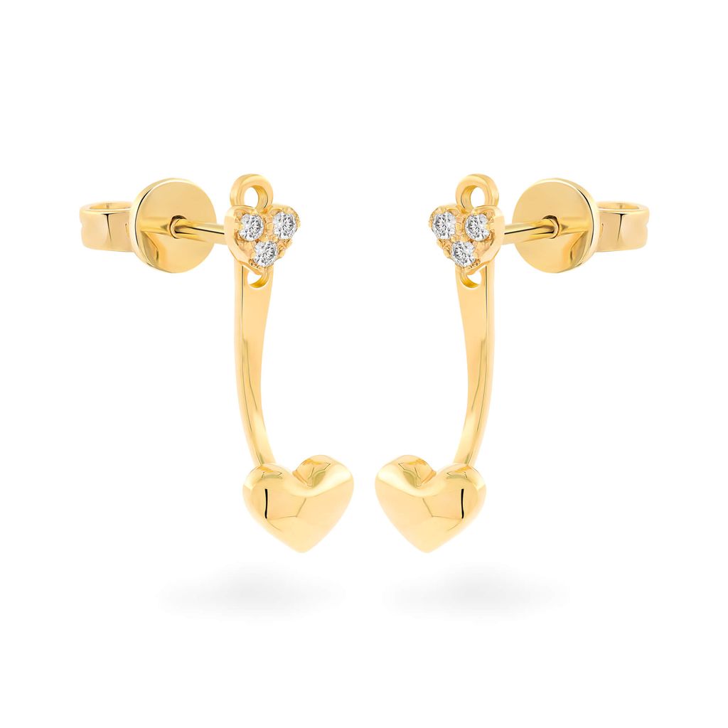 Hoa tai vàng vàng 14K gắn đá CZ DOJI AFEK000303F1CZ1