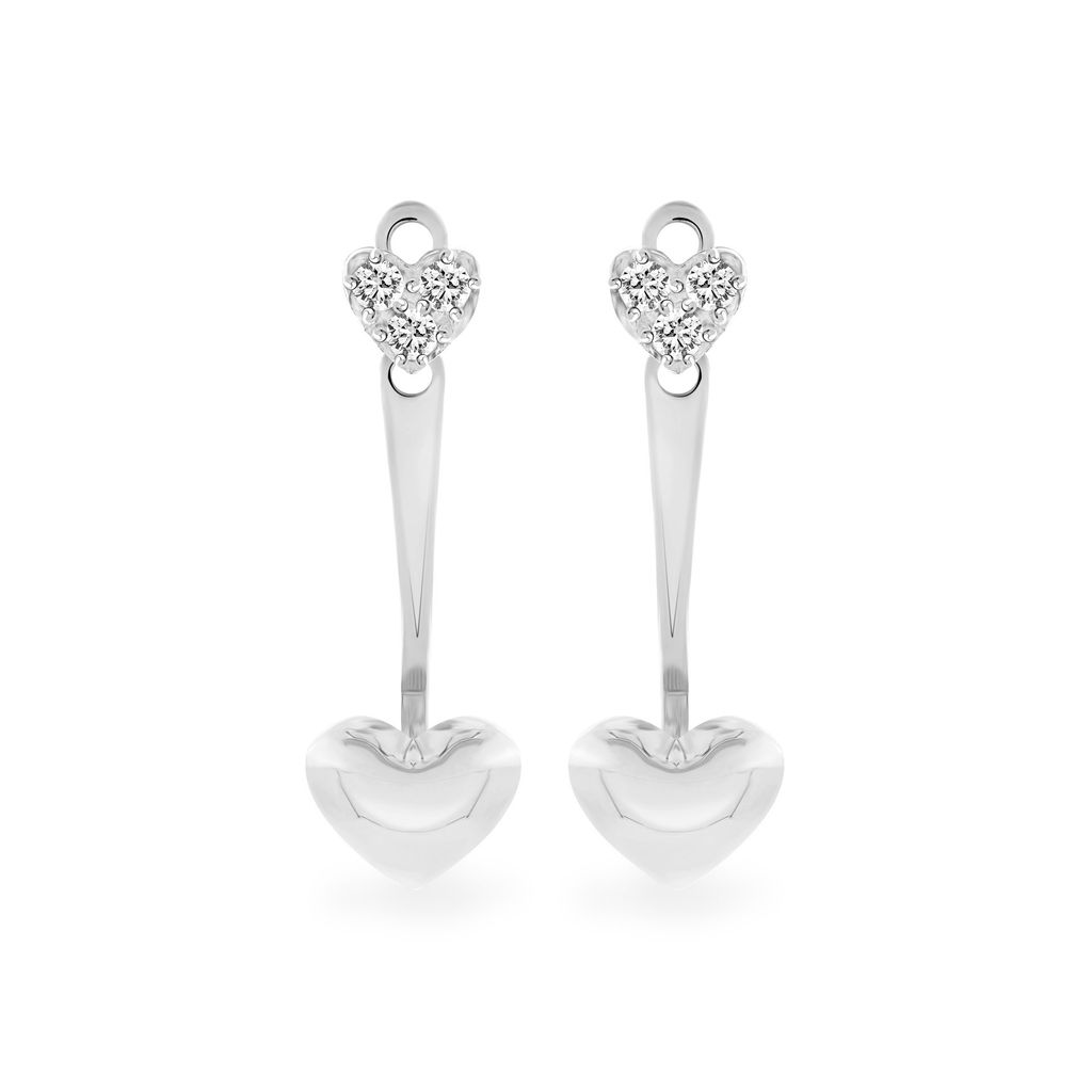 Hoa tai vàng trắng 14K gắn đá CZ DOJI AFEK000303F2CZ1