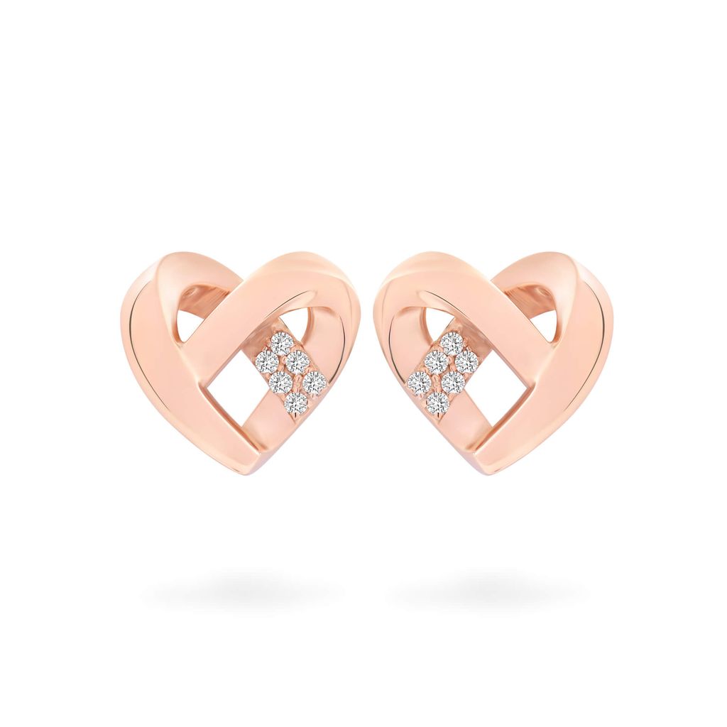 Hoa tai vàng hồng 14K gắn đá CZ DOJI AFEK000425F3CZ1