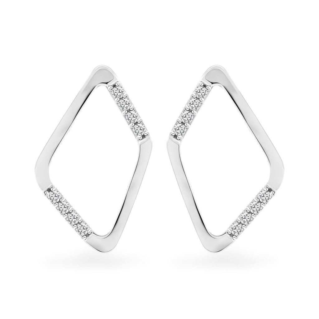 Hoa tai vàng trắng 14K gắn đá CZ DOJI AFEK000490F2CZ1