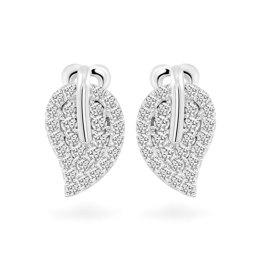 Hoa tai vàng trắng 14K gắn đá CZ DOJI AFEK000503F2CZ1