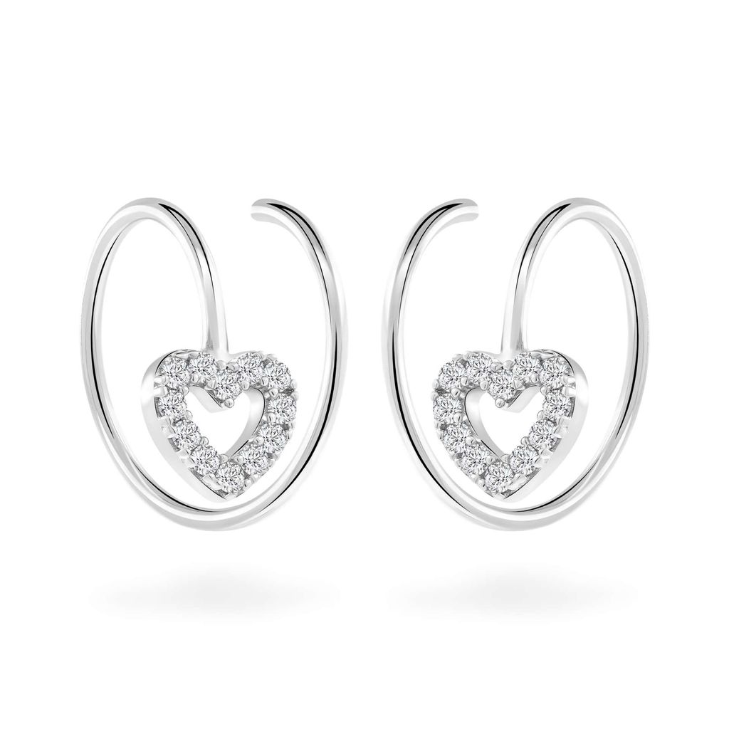 Hoa tai vàng trắng 14K gắn đá CZ DOJI AFEK000510F2CZ1
