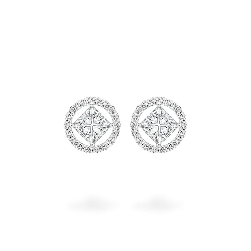 Hoa tai vàng trắng 14K gắn đá CZ DOJI AFEJ000674F2CZ1