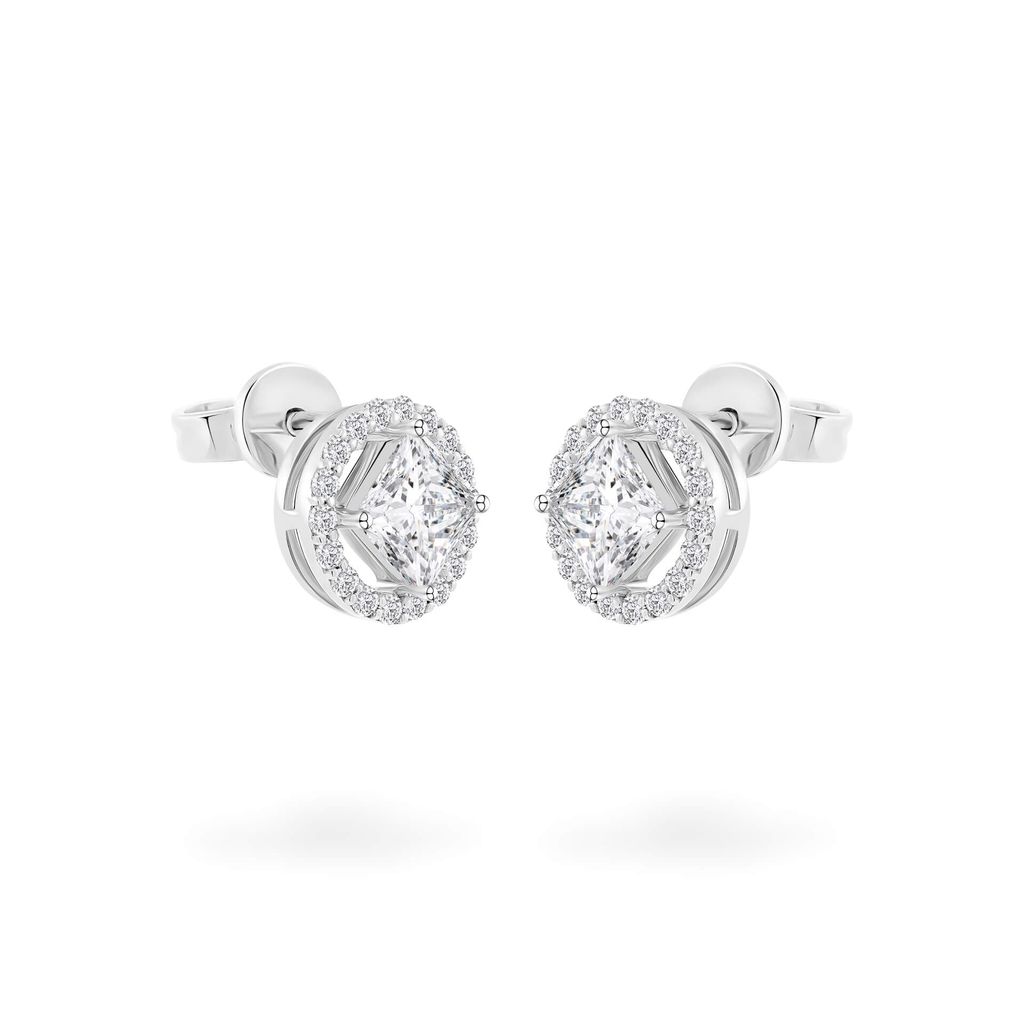 Hoa tai vàng trắng 14K gắn đá CZ DOJI AFEJ000674F2CZ1